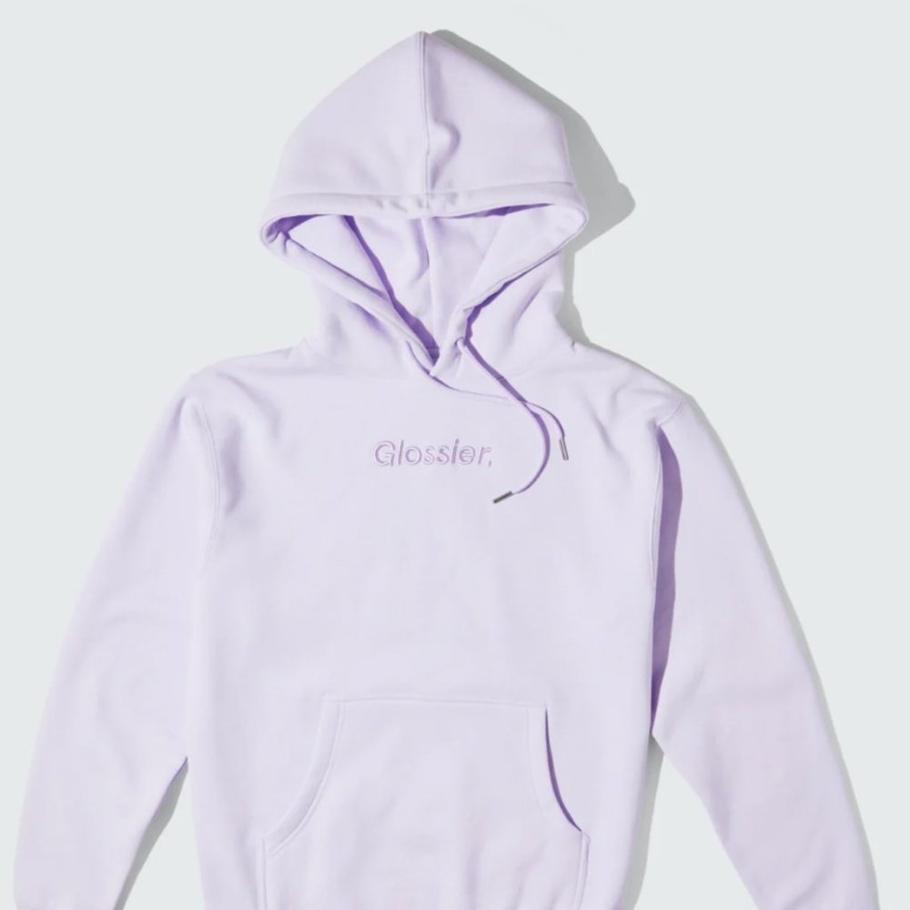 Glossier Embroidered Lavender Hoodie